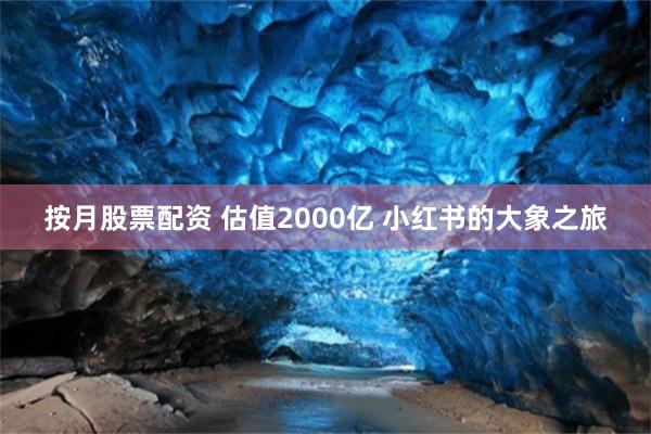 按月股票配资 估值2000亿 小红书的大象之旅