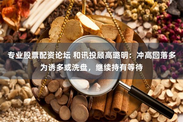 专业股票配资论坛 和讯投顾高璐明：冲高回落多为诱多或洗盘，继续持有等待