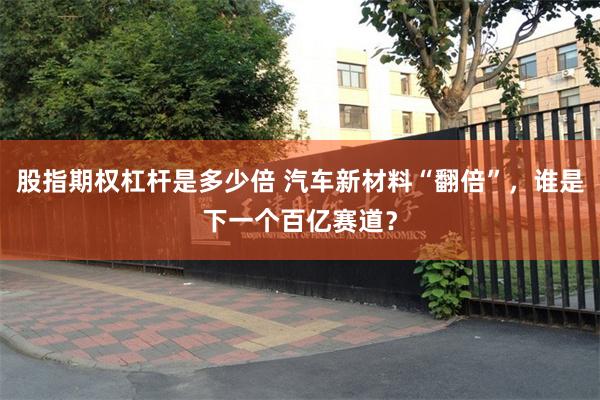 股指期权杠杆是多少倍 汽车新材料“翻倍”，谁是下一个百亿赛道？