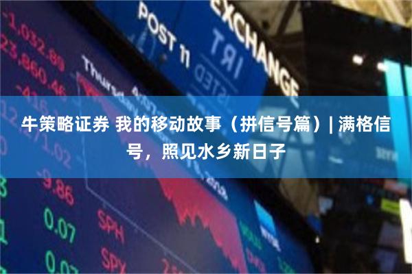 牛策略证券 我的移动故事（拼信号篇）| 满格信号，照见水乡新日子