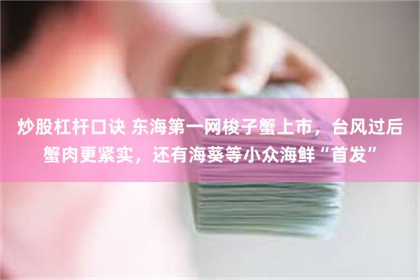 炒股杠杆口诀 东海第一网梭子蟹上市，台风过后蟹肉更紧实，还有海葵等小众海鲜“首发”