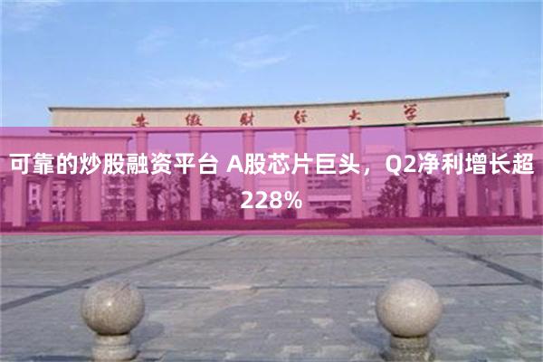可靠的炒股融资平台 A股芯片巨头，Q2净利增长超228%
