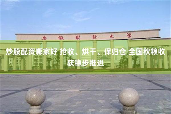 炒股配资哪家好 抢收、烘干、保归仓 全国秋粮收获稳步推进